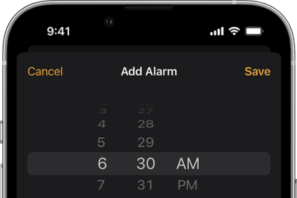Set an alarm on iPhone  