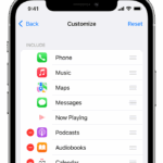 iPhone showing how to arrange CarPlay apps  