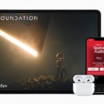 MacBook Air, iPad Pro, iPhone 13 Pro, and the new AirPods.  