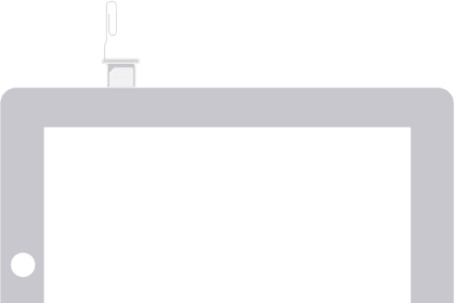 An image of iPad with SIM card  