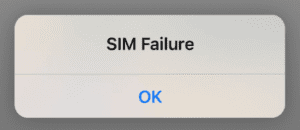 SIM Failure message
