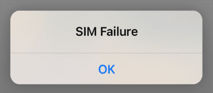 SIM Failure message