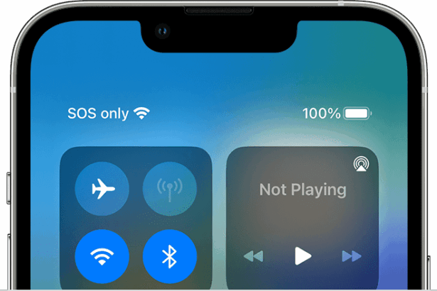 Top part of iPhone screen showing "SOS only" in status bar  