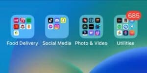 iPhone app folders