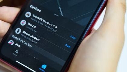Find My app on an iPhone showing an offline device  