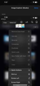 Using Books to convert a photo to PDF on an iPhone