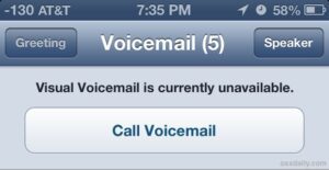Visual voicemail is currently unavailable error on iPhone