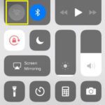 A screenshot of the control center on iPhone