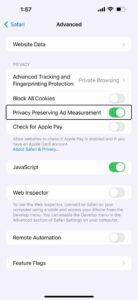 Privacy Preserving Ad Measurement in Safari Settings on iPhone