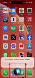 Delete all the alarms on an iPhone