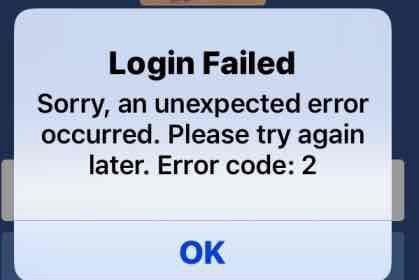 Facebook login failed  