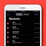 iPhone with a list of recent calls next to delete icons with the option to clear or remove phone call history