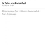 This message has not been downloaded from the server error