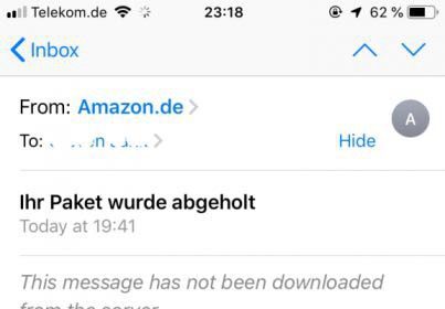 This message has not been downloaded from the server error