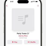 iPhone showing a new playlist created