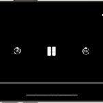 The AirPlay button appears emphasized in the lower-right corner of the screen on iPhone during video playback