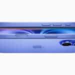 iPhone 16 and iPhone 16 Plus in ultramarine are shown stacked.
