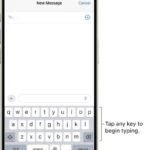 A blank email is open in the Mail app. The onscreen keyboard is in the bottom half of the screen.