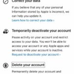 Request to delete your Apple account
