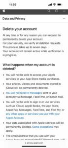 What happens when you delete your Apple account?