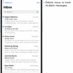 The Mail Inbox, showing a list of emails.