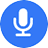 Blue microphone icon on iPhone