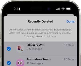 Recovering all messages deleted within one conversation.  