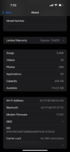 Checking for carrier lock in iPhone settings