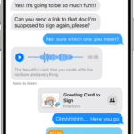 A Messages conversation showing iMessage features.  