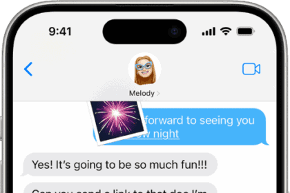 A Messages conversation showing iMessage features.  