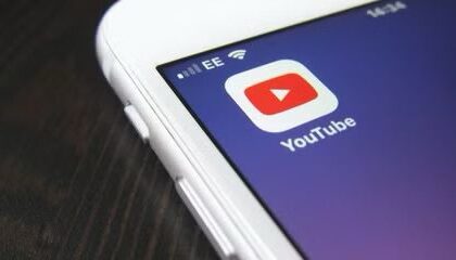 YouTube icon on iPhone screen