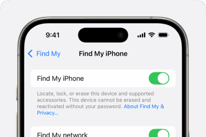 iPhone screen showing Find My settings  