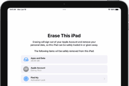 The Erase This iPad screen.