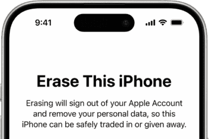 The erase this iPhone screen