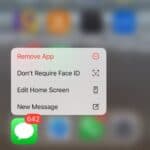 Face ID messages screen