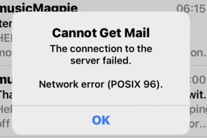 Mail error message