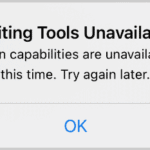 Writing tools unavailable error message