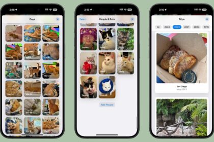 Person scrolling through iCloud photos  