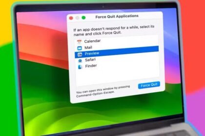 MacBook displaying the force quit applications window.  