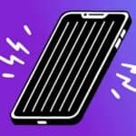 Illustration of vertical lines on iPhone screen.