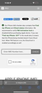 Checking if iPhone is unlocked using IMEI checker tool