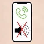 iPhone with muted ringtone icon on the screen  