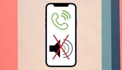 iPhone with muted ringtone icon on the screen  