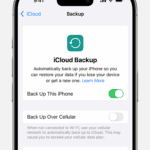 An iPhone showing the "Back Up Now" option  