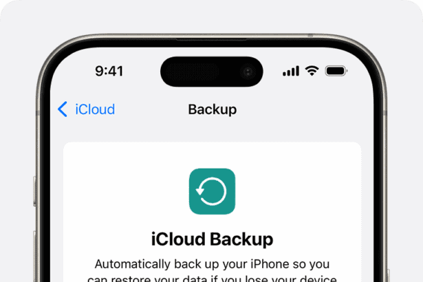 An iPhone showing the "Back Up Now" option  