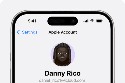 Apple Account settings in the Settings app on iPhone.  