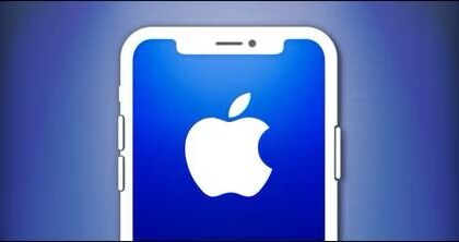 iPhone outline with an Apple logo