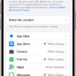 Location Services setting on iPhone  