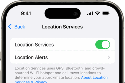 Location Services setting on iPhone  