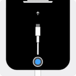 Your iPhone is in recovery mode when a picture of a computer with a cable appears.
